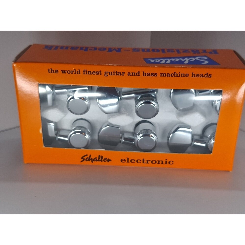 Vintage Set of 6 Chrome M6 Schaller Precision Machine Heads 3 L & 3 R NOS